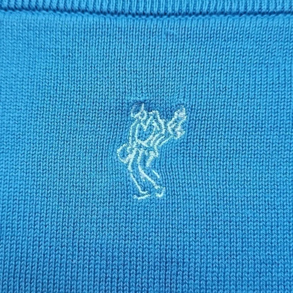 Ashworth Blue Knit V Neck Lightweight‎ Pima Cotton Golf Sweater Sz XL